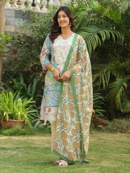 Autumnlane - Dadgai Salmon Cotton Lawn Suit Set