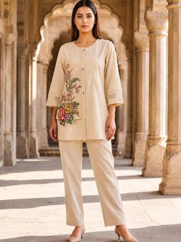 Autumnlane - Gaur Tyran Embroidery Embroidery Cotton Co-Ord Set