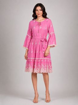 Autumnlane - Perka Barbie Embroidery Cotton Dress