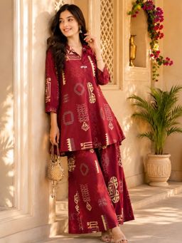 Autumnlane - Surbhi Sangria Printed Cotton Co-Od Set