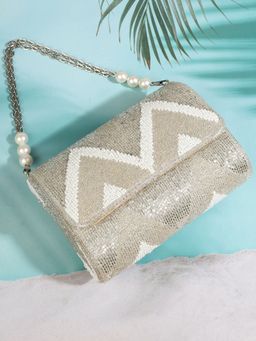 A Clutch Story - Metallic Zigzag Flap Over