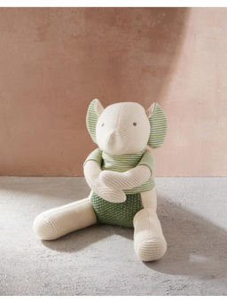 Fabindia - Green Elephant Toy with Poly Fill (1-2 Years)