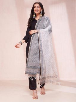 Fabindia - Natural Cotton Silk Woven Tasselled Dupatta