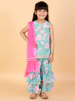 Lil Drama - Girls Kurta and Sharara with Dupatta (Set of 3)