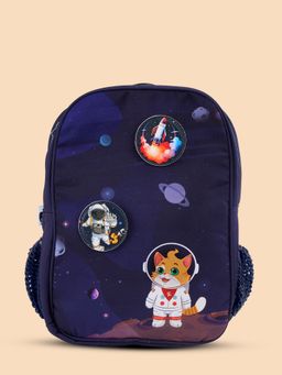 Filli & Me - Navy Blue Polyester Printed Goes into Space School Backpack