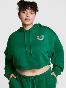 Victoria's Secret - Women Green Everyday Fleece Cropped Hoodie