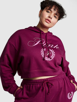 Victoria's Secret - Women Pink Everyday Fleece Cropped Hoodie