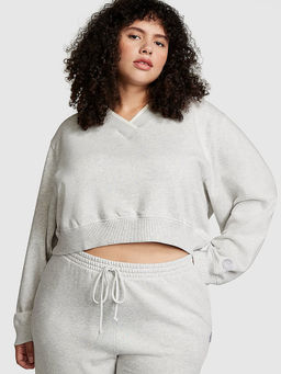 Victoria's Secret - Women Grey Premium Fleece V-Neck Pullover