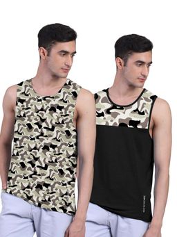 FREECULTR - Men Printed Bamboo Cotton Innerwear Vests (Pack of 2)