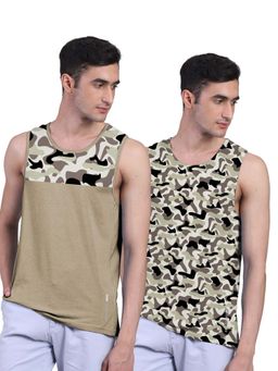 FREECULTR - Men Camouflage Innerwear Gym Vests (Pack of 2)