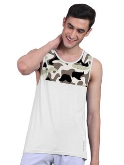 FREECULTR - Men Off White Camouflage Innerwear Vest