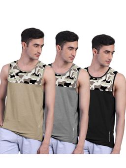 FREECULTR - Men Printed Bamboo Innerwear Vests (Pack of 3)