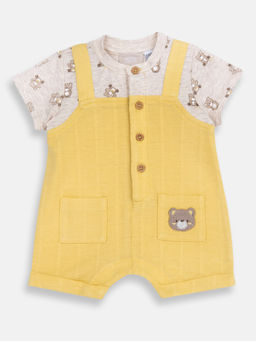 Chicco - Boys Light Yellow Printed Romper
