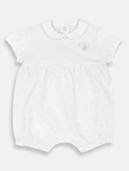 Chicco - Girls White Embroidered Romper