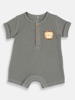 Chicco - Boys Medium Grey Applique Romper