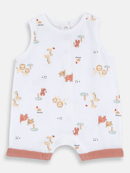Chicco - Infants White Animal Printed Romper