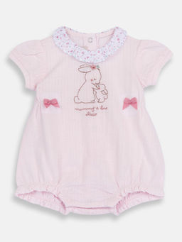 Chicco - Girls Light Pink Embroidered Romper
