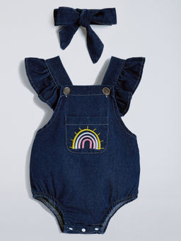 Hopscotch - Graphic Embroidered Onesie with Headband