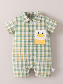 Hopscotch - Checkered Cotton Romper
