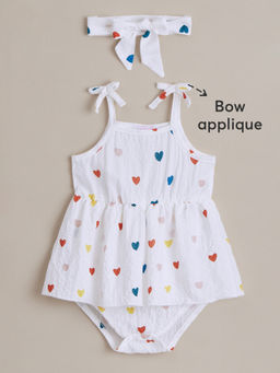 Hopscotch - Heart Print Onesie