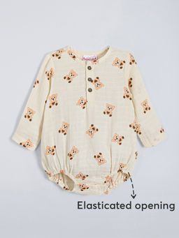 Hopscotch - Teddy Bear Muslin Cotton Onesie