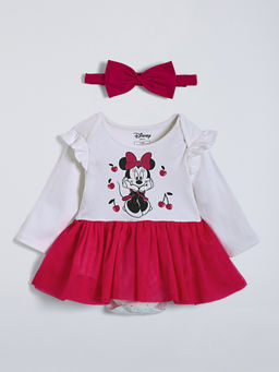 Hopscotch - Minnie Mouse Ruffled Onesie with Headband