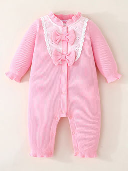 Hopscotch - Bow Applique Ruffled Bodysuit