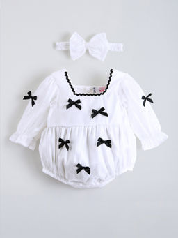Hopscotch - Bow Applique Onesie with Headband