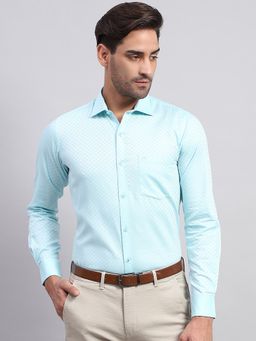Monte Carlo - Mens Blue Collared Neck Full Sleeve Shirt