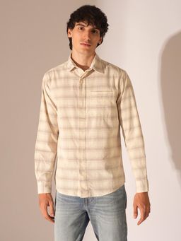Selected - Beige Corduroy Check Shirt