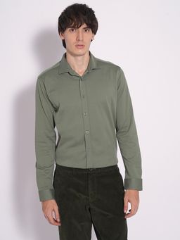 Selected - Green Cotton Knitted Shirt