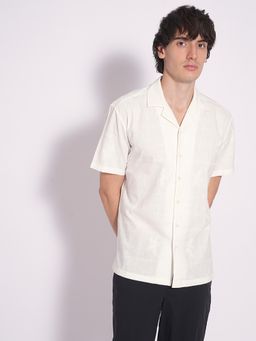 Selected - White Embroidered Cotton Shirt