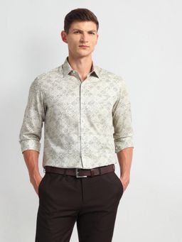 Arrow - Manhattan Slim Cotton Shirt Beige