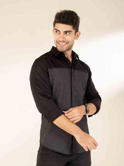 The Bleu Label - Mens Casual Full Sleeves Collar Neck Shirt Grey