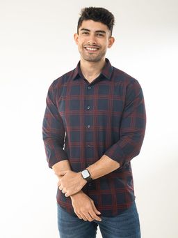 The Bleu Label - Mens Casual Full Sleeves Collar Neck Shirt Multi-Color