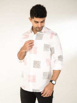 The Bleu Label - Mens Casual Full Sleeves Collar Neck Shirt White