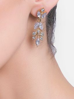 Estele - Gold-Plated Delightful Drop and Dangler Earrings with Crystal for Women