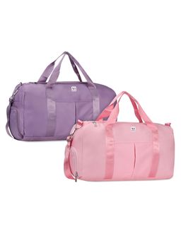 NFI Essentials - Pack of 2 Unisex Duffel Travel Bag 23 Liter Purple & Pink
