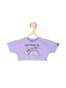 Allen Solly Junior - Girls Purple Graphic Print Casual T Shirt