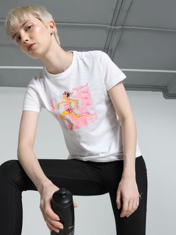 Puma - Set The Pace Womens White T-Shirt