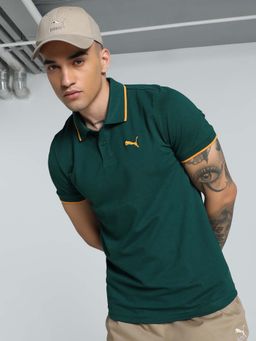 Puma - Collar Tipping Polo Mens Green Polo T-Shirt