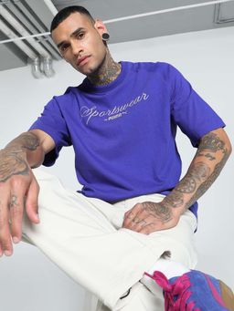Puma - Classics+ Oversized Men's Blue T-Shirt