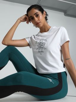 Puma - Printed Snack Baby Women's White T-Shirt