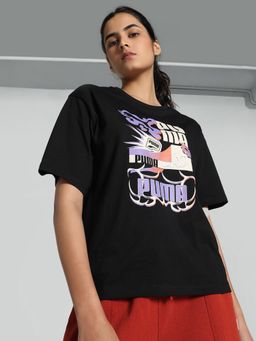 Puma - Classics and Love Womens Black T-Shirt