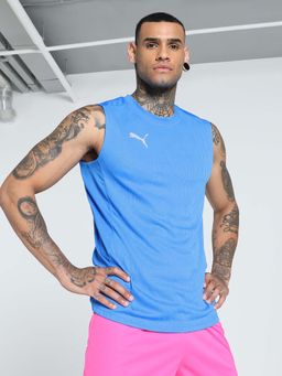 Puma - Team Final Training Jersey Sl Mens Blue Tank Top