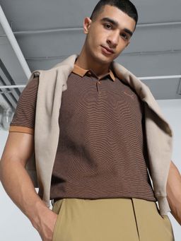 Puma - Ess Elevated Textured Mens Brown Polo T-Shirt