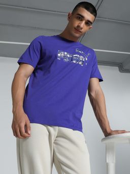 Puma - Ess Camo Graphic Mens Blue T-Shirt