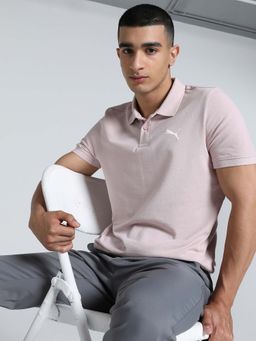 Puma - Ess Mens Pink Polo T-Shirt