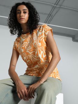 Puma - Ess Aop Womens Orange T-Shirt