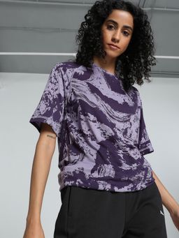 Puma - Evostripe Aop Womens Purple T-Shirt